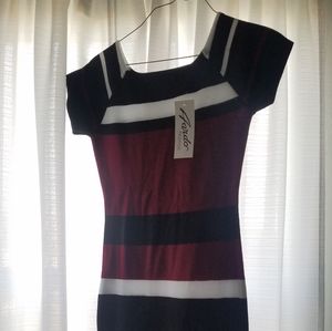 Vestido Rojo Negro y Blanco